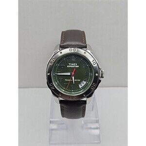 Vintage Timex Expedition Perpetual Calendar Green Dial Watch Indiglo New Battery
